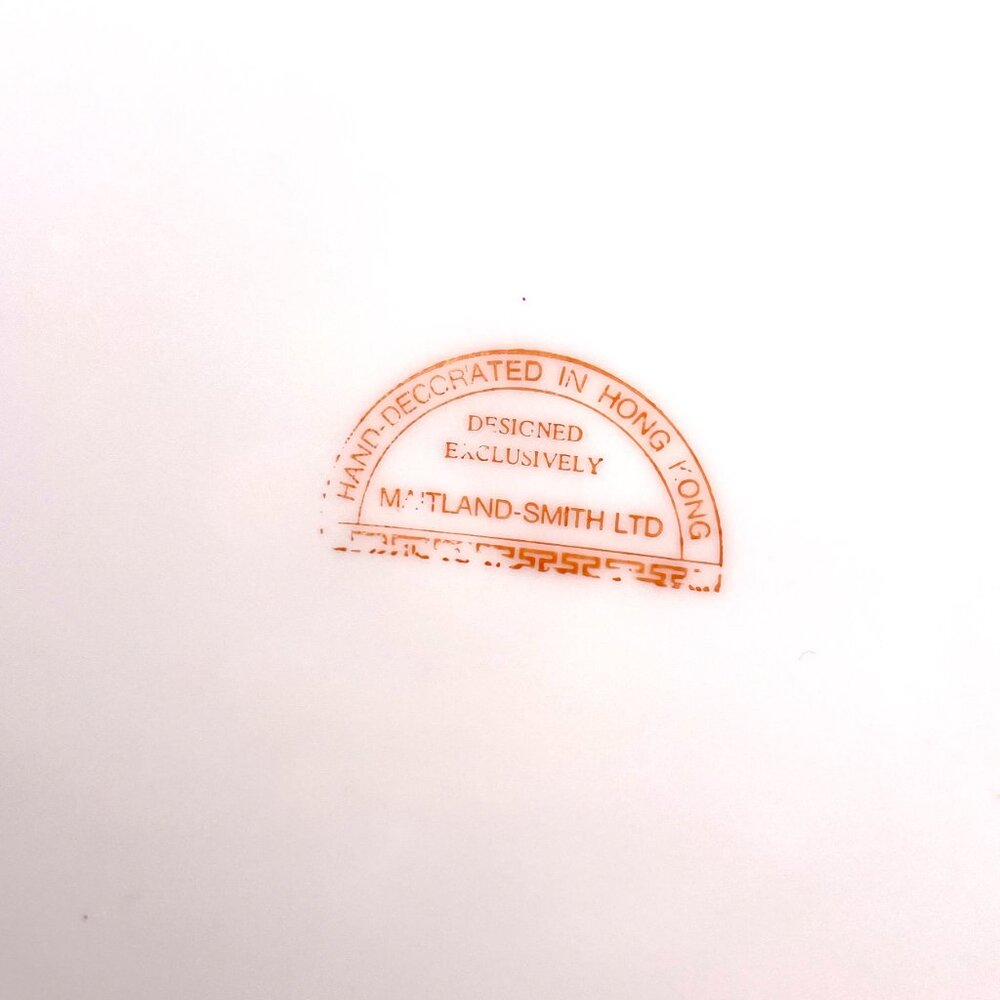 Vtg Maitland-Smith Hand Decorated Rose Lotus Medallion Plate 10.25” Hong Kong - Picture 9 of 9